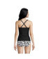 Women's Long Tie Front Underwire Tankini Swimsuit Top Adjustable Straps
