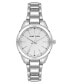 ფოტო #1 პროდუქტის Women's Quartz Silver-Tone Alloy Link Bracelet Watch, 30mm