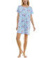 ფოტო #1 პროდუქტის Women's Printed Short-Sleeve Sleepshirt