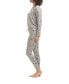 ფოტო #4 პროდუქტის Women's Hacci Printed Pajama Set
