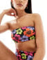 Фото #3 товара ASOS DESIGN Becky sleek bandeau bikini top in floral hibiscus