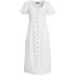 Women's Linen Sweetheart Button Front Midi Dress