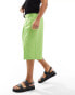 ASOS DESIGN smart linen blend longline shorts in bright green