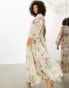 ASOS EDITION chiffon split sleeve maxi dress in cream vintage floral