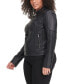 ფოტო #8 პროდუქტის Plus Size Faux Leather Motocross Racer Jacket