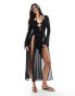 Фото #2 товара Public Desire ruffle maxi beach dress cover up in black