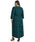 Plus Size Printed Tie-Neck Maxi Dress