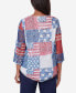 Women's All American Patchwork Flag Mesh Top with Necklace