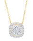 Фото #1 товара Macy's cubic Zirconia Cushion Necklace in Fine Gold Plate or Fine Silver Plate