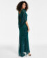 Фото #2 товара Women's Metallic Cape-Sleeve Gown