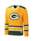 Фото #3 товара Men's Gold Green Bay Packers Cross-Check V-Neck Long Sleeve T-shirt