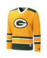 Men's Gold Green Bay Packers Cross-Check V-Neck Long Sleeve T-shirt