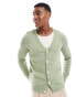 ASOS DESIGN boucle lightweight textured knitted cardigan in green