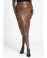 ფოტო #2 პროდუქტის Plus Size Faux Leather Zipper Skirt