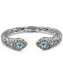 ფოტო #2 პროდუქტის Topaz & Bali Filigree Heart Cuff Bracelet in Sterling Silver and 18K Gold