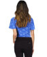 Фото #2 товара Блузка с принтом сжато Michael Kors Petite Printed Ruched Flutter-Sleeve Top