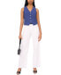 ფოტო #5 პროდუქტის Women's Sleeveless Button Down V-Neck Micro Vest