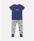 ფოტო #1 პროდუქტის Boy Organic Cotton Two Piece Pajama Set Grey Mix Printed Dogs - Toddler|Child