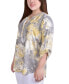 ფოტო #2 პროდუქტის Plus Size Knit 3/4 Sleeve Roll Tab Top