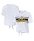 Фото #1 товара Women's White Boston Bruins Front Knot T-shirt