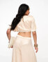 Фото #2 товара Kanya London flutter sleeve crop top co-ord in champagne