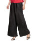 ფოტო #1 პროდუქტის Petite Satin Pull-On Wide-Leg Pants