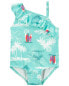 Baby Beach Print Ruffle Swimsuit 3M
