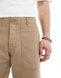 Фото #4 товара Jack & Jones – Worker-Hose in Beige mit Fischgrätmuster und weitem Schnitt