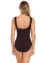 Amoressa 291407 Women's Soft Cup One Piece Swimsuit, Fudge, 10