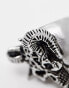 Фото #3 товара ASOS DESIGN waterproof stainless steel ring with skull horns in burnished silver