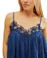 Women's Kayla Lace Trim Sleeveless Cotton Top