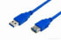 Фото #2 товара MEDIARANGE 3m - USB3.0-A - USB3.0-A - 3 m - USB A - USB A - USB 3.2 Gen 1 (3.1 Gen 1) - Male/Female - Blue