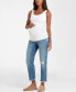 Women's Maternity Ripped Boyfriend Maternity Jeans Голубой, 4 - фото #5