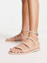 Фото #1 товара South Beach matte studded gladiator sandal in nude