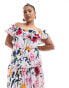 Фото #1 товара Hope & Ivy Plus off shoulder maxi dress with shirred detail in bright floral