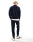 DTT crew neck sweatshirt & jogger tracksuit set in dark navy