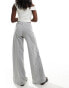 Фото #3 товара ASOS DESIGN textured wide leg pull on trousers in grey stripe