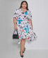 Фото #3 товара Платье женское KARL LAGERFELD PARIS plus Size Logo Button-Front Dress, Created for Macy's