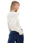 & Other Stories lightweight knit cardigan in with button scallop edge in off white Белый, XS - EU 32-34 - фото #4