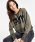 Фото #3 товара Women's Crewneck Long-Sleeve Logo Sweater