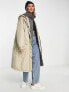 Фото #1 товара ASOS DESIGN quilted hybrid parka coat in stone