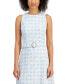 ფოტო #4 პროდუქტის Petite Sleeveless Belted A-Line Tweed Dress