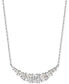 Cubic Zirconia Heart 18" Statement Necklace in Sterling Silver