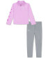 Toddler and Little Girl 2-Pc. Quarter-Zip Tech Pullover & Leggings Lt/paspink, 2T - фото #1