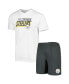 ფოტო #1 პროდუქტის Men's Charcoal, White Pittsburgh Steelers Downfield T-shirt Shorts Sleep Set