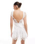 ASOS DESIGN square neck corset mini dress with lace detailing in white Белый, 34 - фото #2