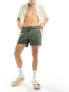 ASOS DESIGN 2 pack slim shorter length chino shorts in khaki and stone with elasticated waist save