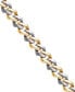 ფოტო #3 პროდუქტის Men's Cubic Zirconia Two-Tone Monaco Link Bracelet in Stainless Steel & Gold-Tone Ion-Plate