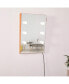 Wooden Wall Vanity Mirror Makeup Mirror Dressing Mirror With LED Bulbs