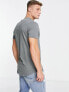 Jack & Jones Essentials cotton longline curve hem t-shirt in grey